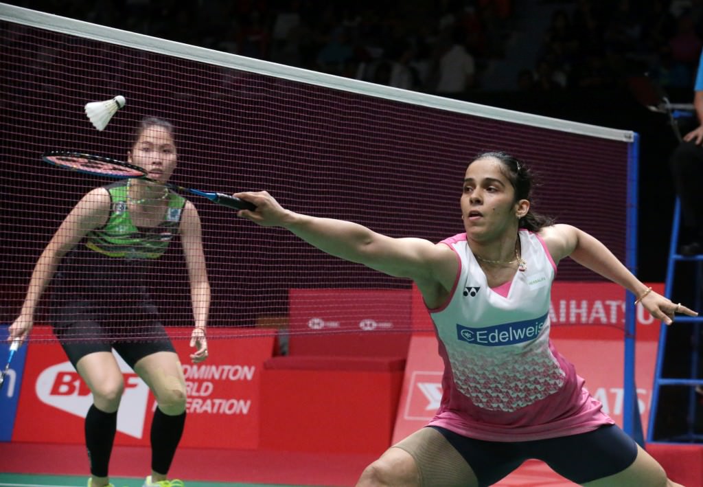 Nehwal (R) of India in